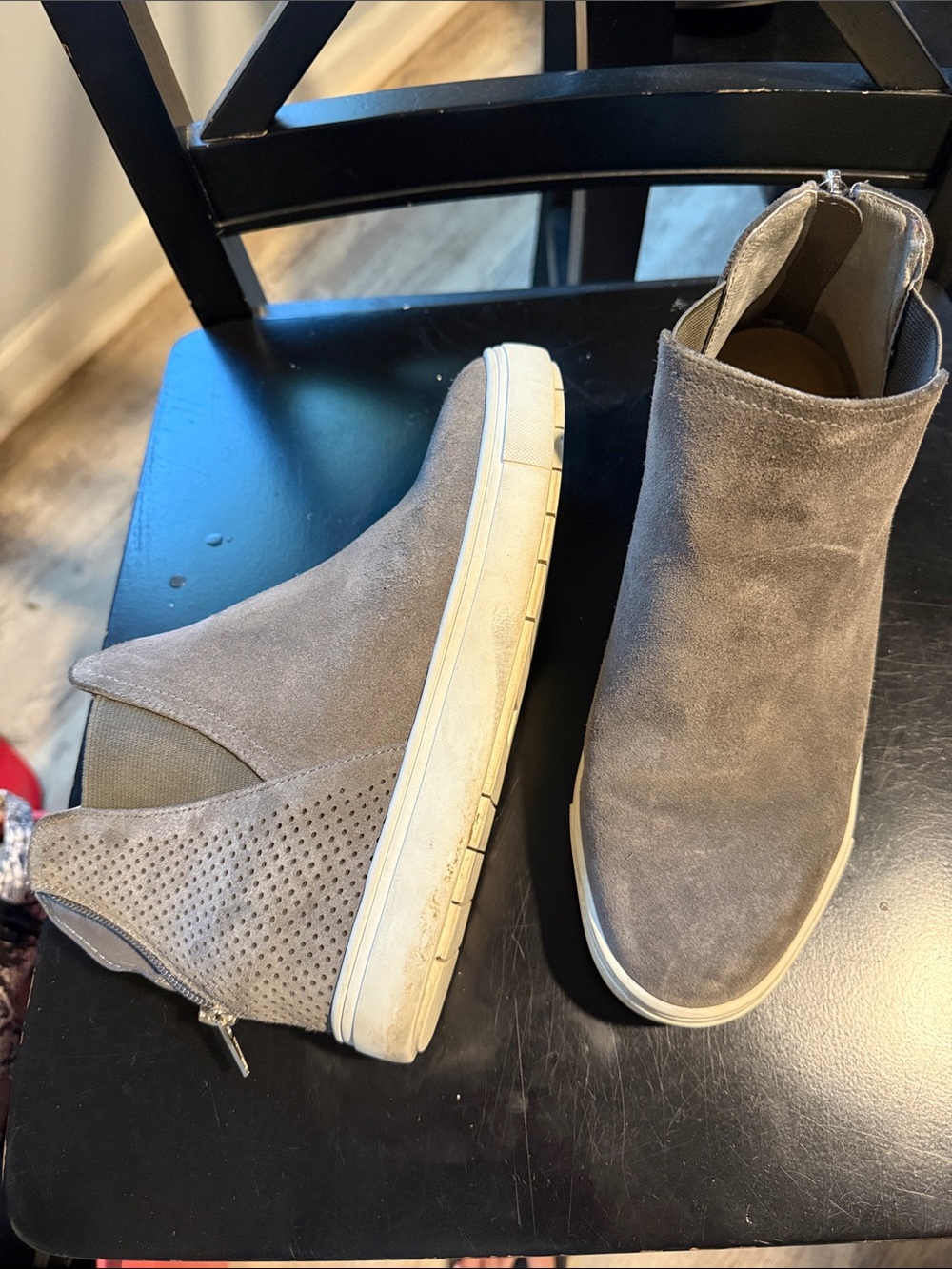 INC International Concepts Taupe Suede Slip-On Sneaker Booties